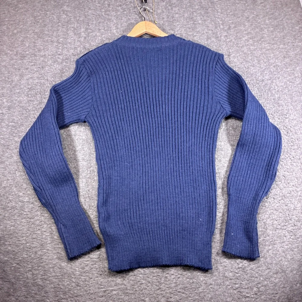 Brigade Quartermasters The Woolly Pully Sweater Mens 46 Blue V-Neck Vintage